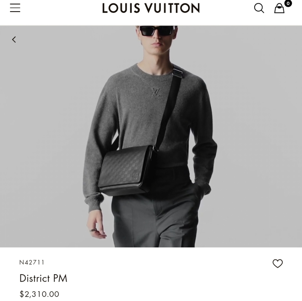 Louis Vuitton Damier Infini Messenger Bag District PM